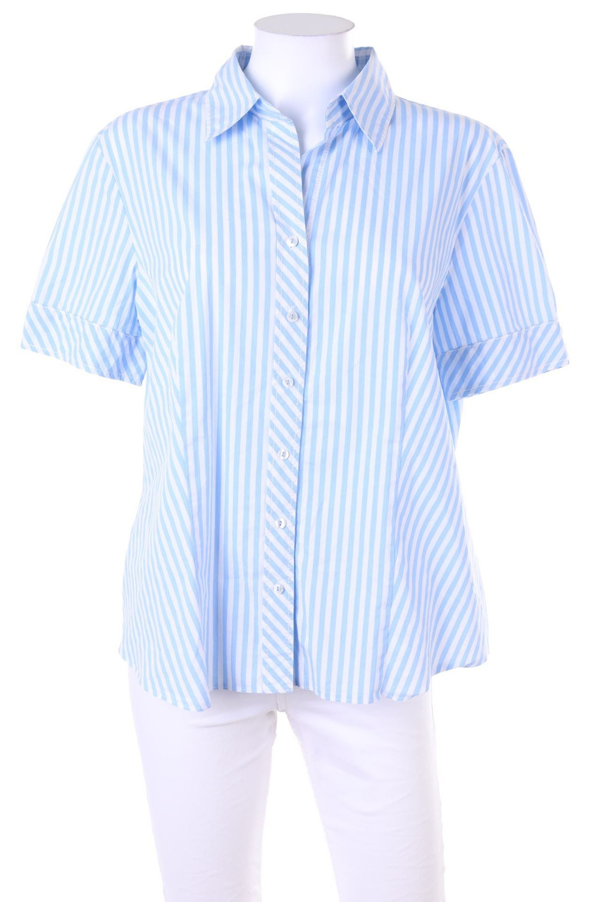 GERRY WEBER - Kurzarm-Bluse mit Streifen - D 42