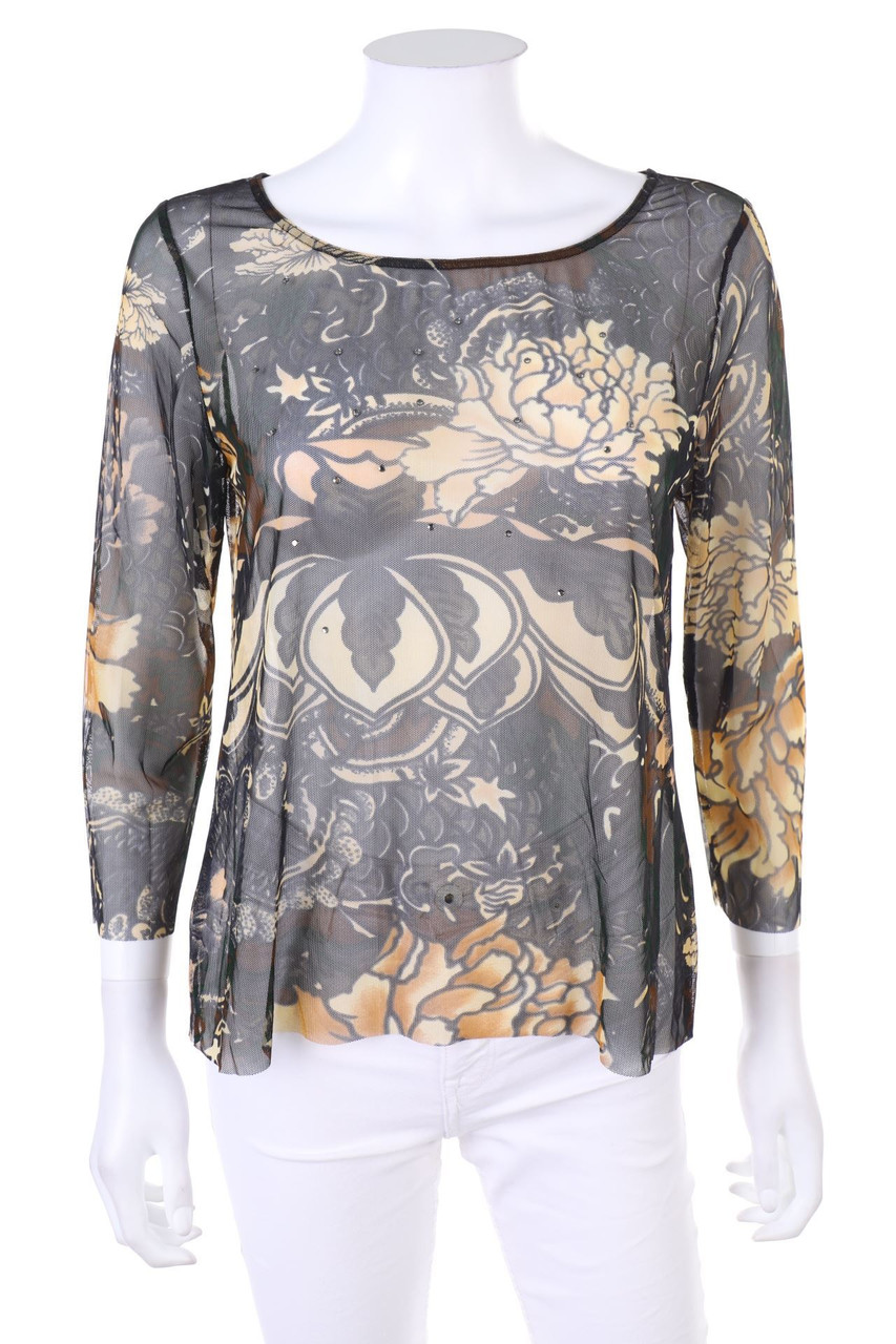 GARELLA - Longsleeve-Shirt mit Strass-Steinen - D 40