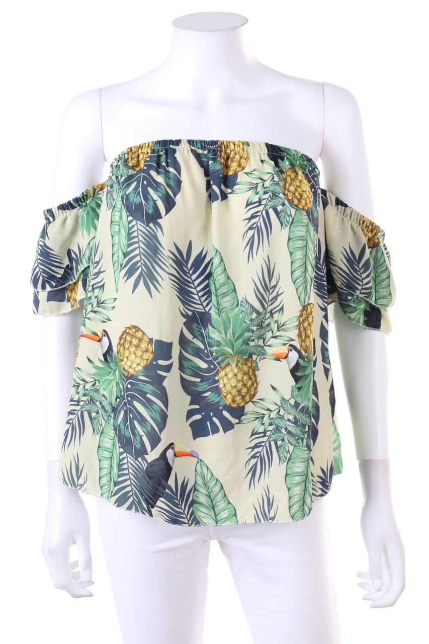 zebra - Carmen-Bluse mit Print - S