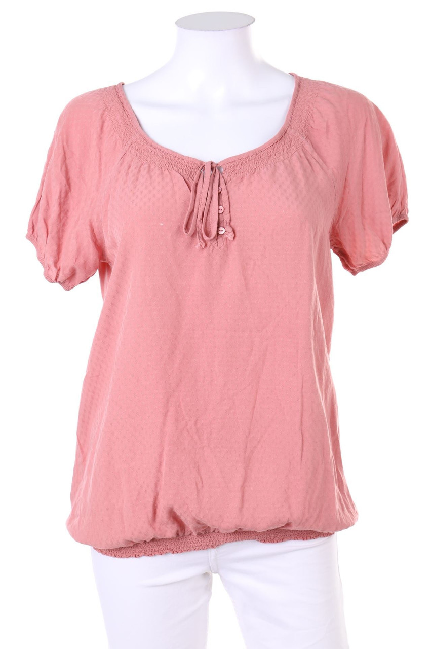 TOM TAILOR - Kurzarm-Bluse mit Smok-Details - D 36