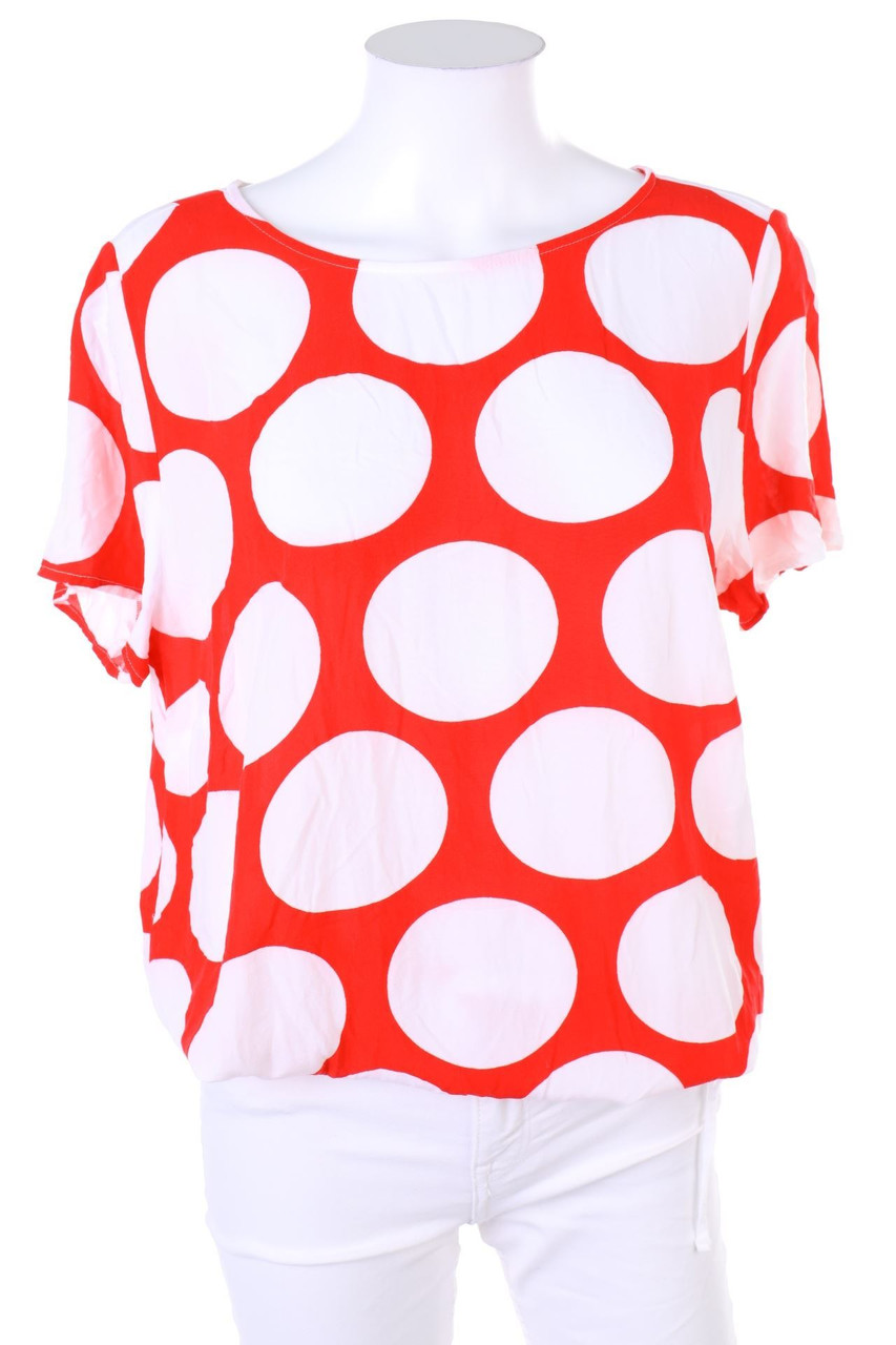 KENNY S. - Kurzarm-Bluse mit Punkten - D 42