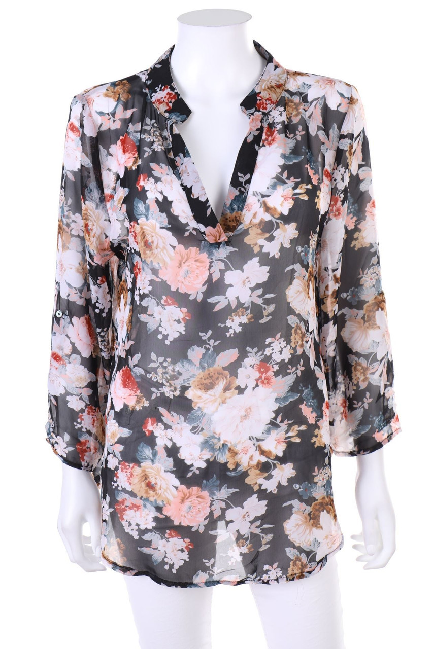 Chicorée - Bluse mit Blumen-Print - L