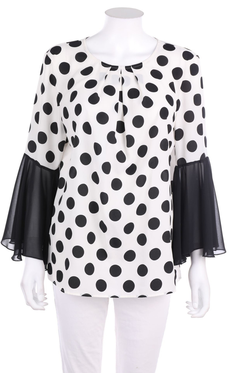 Jake*s - Volant-Bluse mit Punkten - D 42