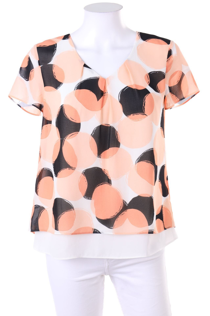 s.Oliver BLACK LABEL - Kurzarm-Bluse mit Punkten - D 34