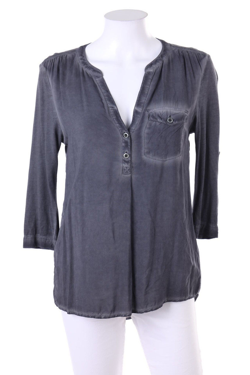 Q/S designed by s.Oliver - Garment Dyed-Bluse mit Krempel-Ärmeln - D 34