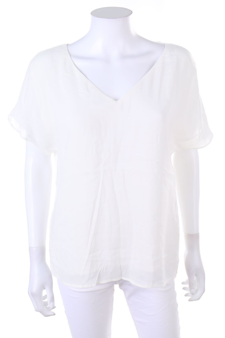 ESPRIT - Kurzarm-Bluse mit Schnürung - M