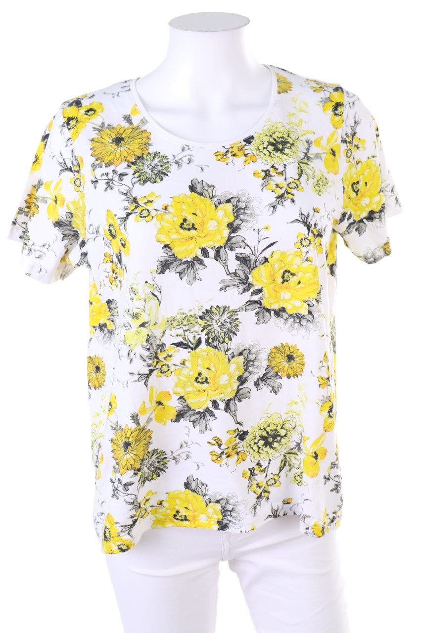 blue seven - Kurzarm-Shirt mit Blumen-Print - D 40
