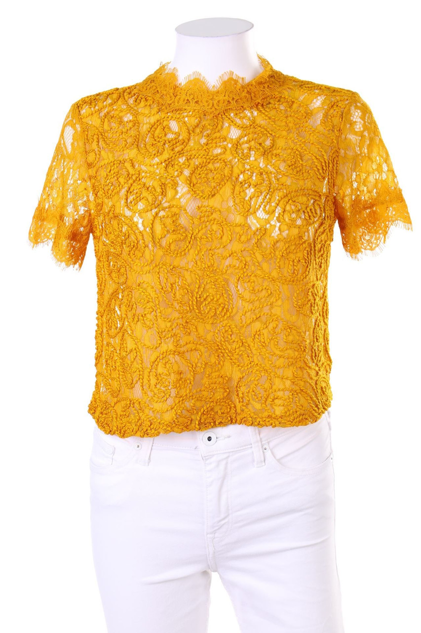 ZARA - Kurzarm-Bluse aus Spitze - S