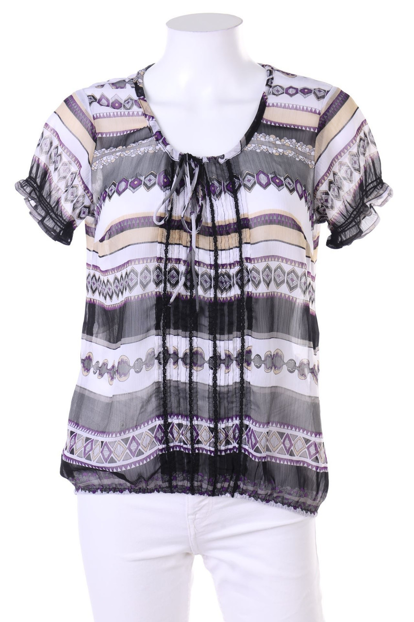 s.Oliver - Kurzarm-Bluse mit Schleife - D 36