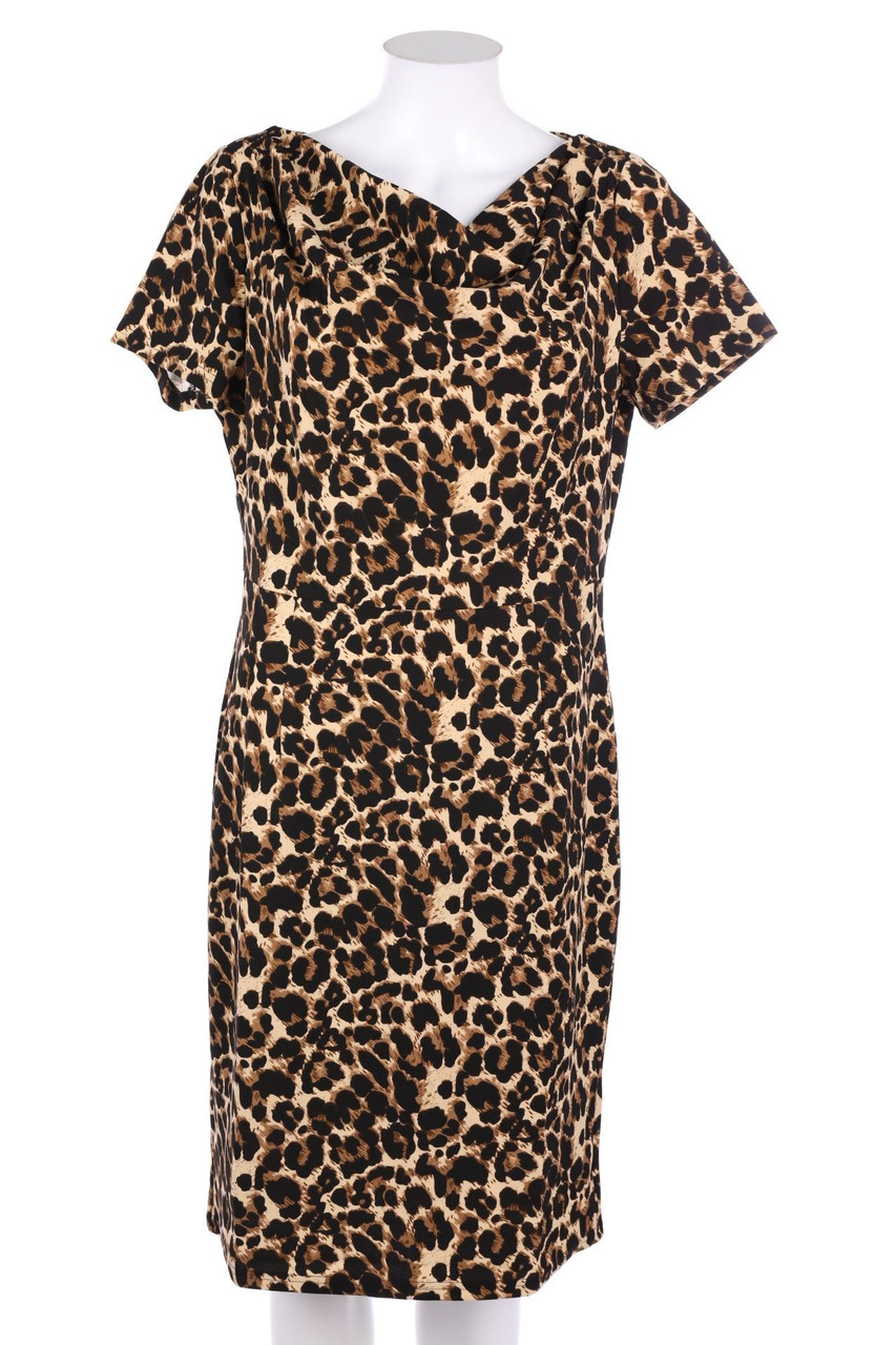 Ohne Label - Abendkleid mit Wasserfall-Ausschnitt - D 44