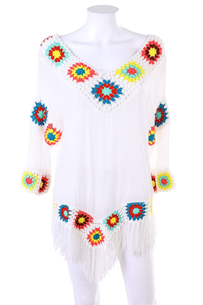 KEY LARGO - Boho-Bluse mit Fransen - XXL