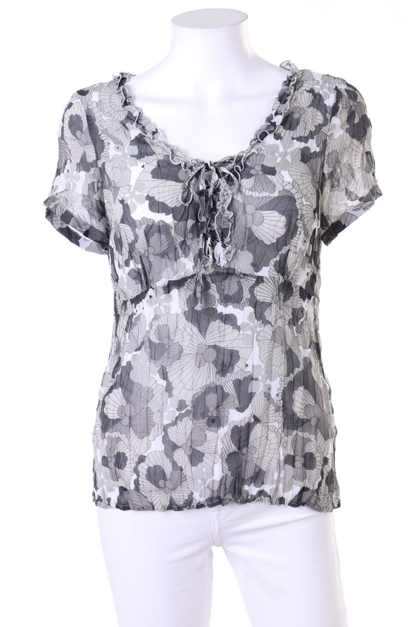 s.Oliver - Kurzarm-Bluse mit Rüschen - D 36