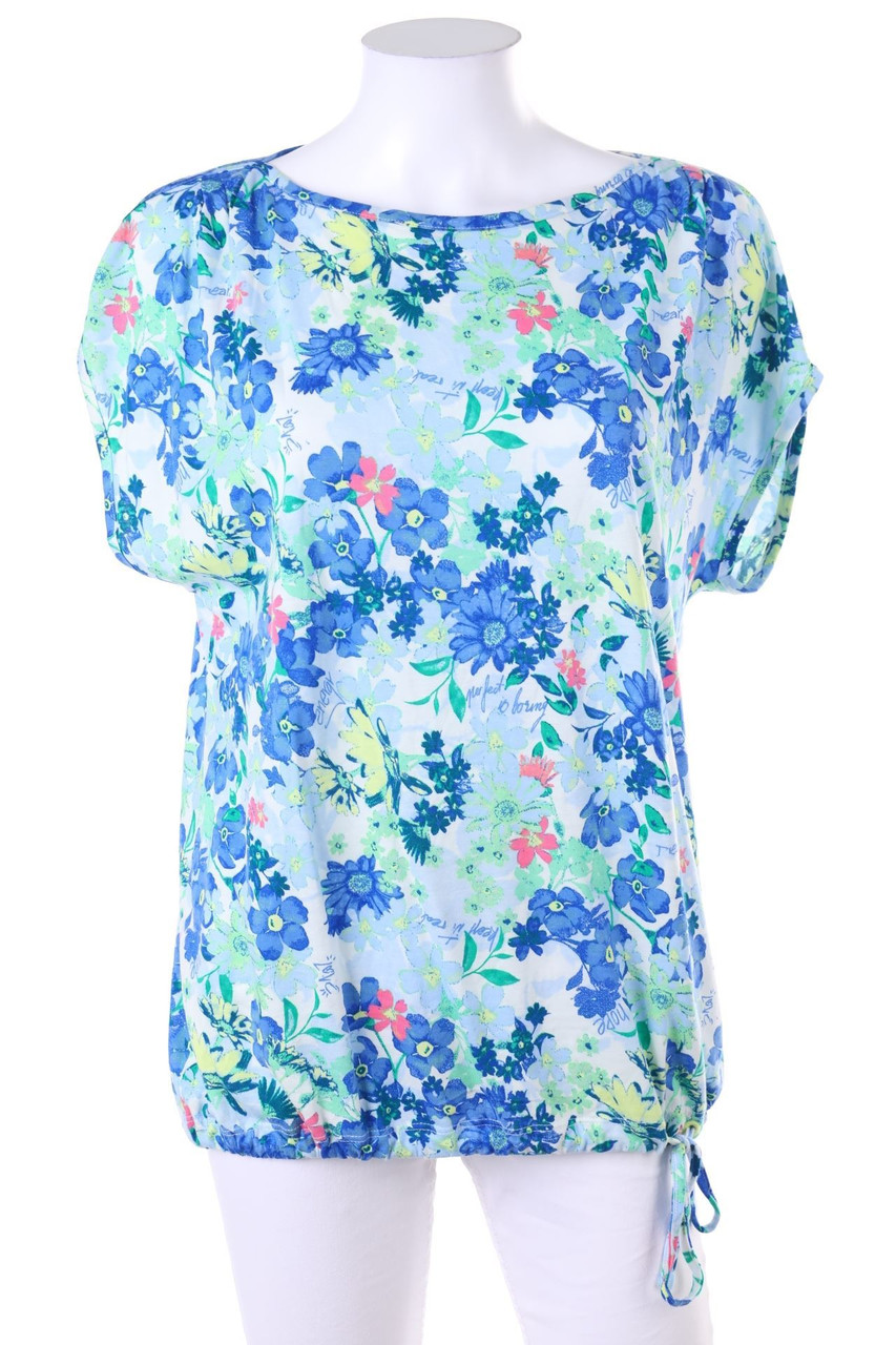 CECIL - Kurzarm-Bluse mit Blumen-Print - S
