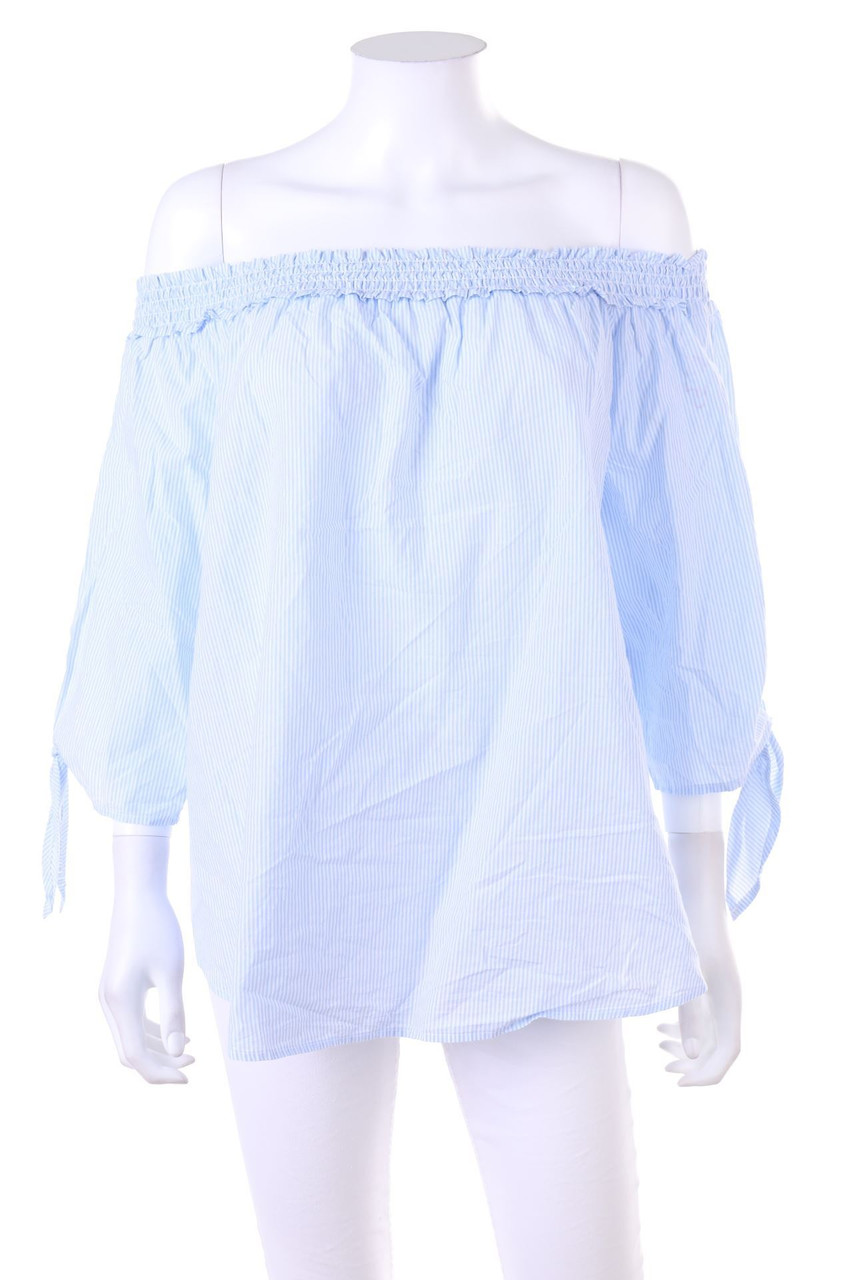 H&M LOGG - Streifen-Carmen-Bluse aus Baumwolle - D 42