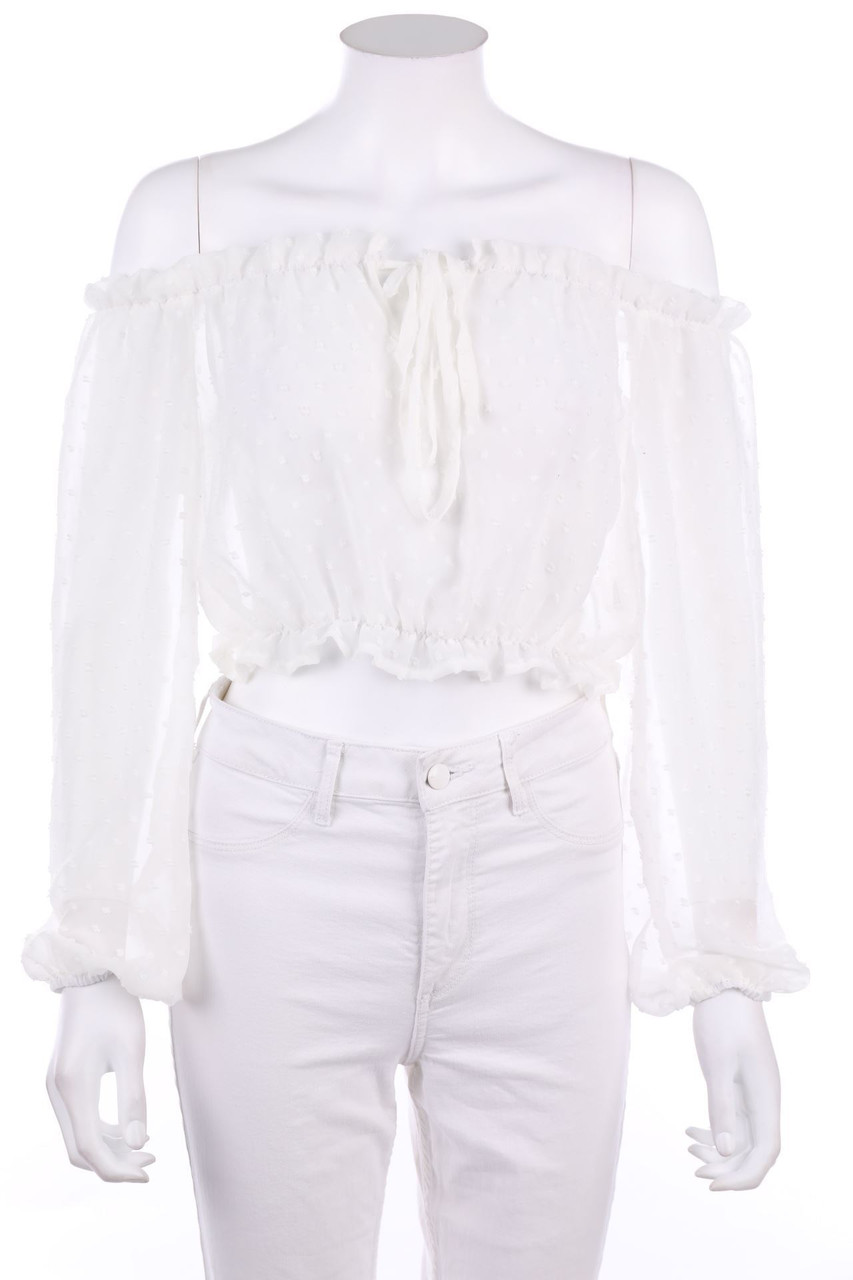 SHEIN - Cropped-Chiffon-Carmen-Bluse - M