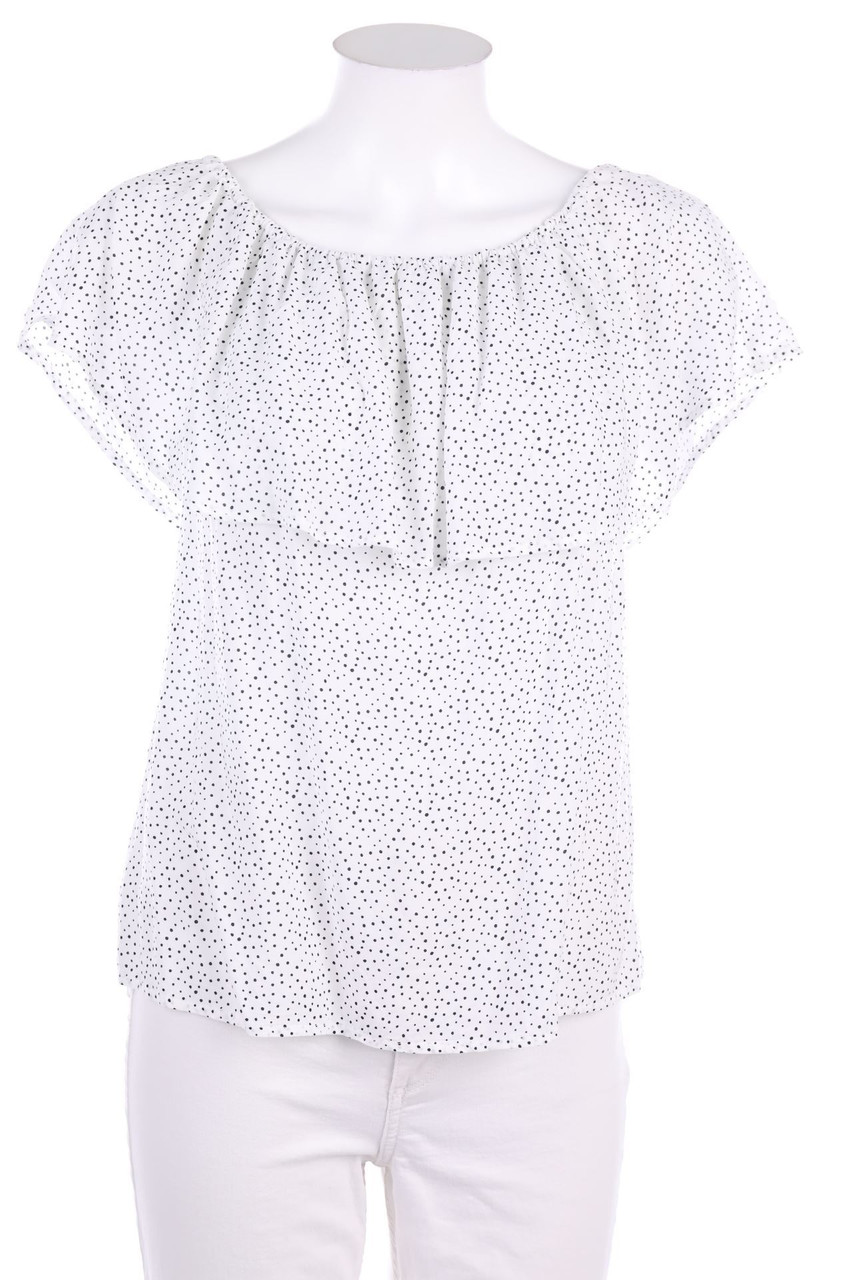 re.draft - Volant-Bluse mit Pünktchen - D 44