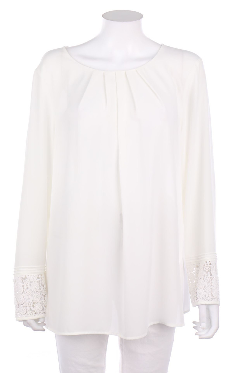 just white - Bluse mit Spitze - D 44