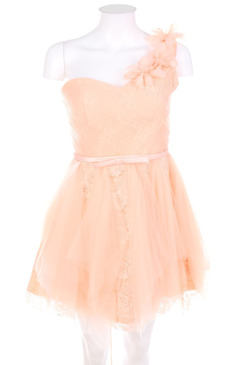 SECONDHAND - One Shoulder-Abendkleid mit Tüll - M