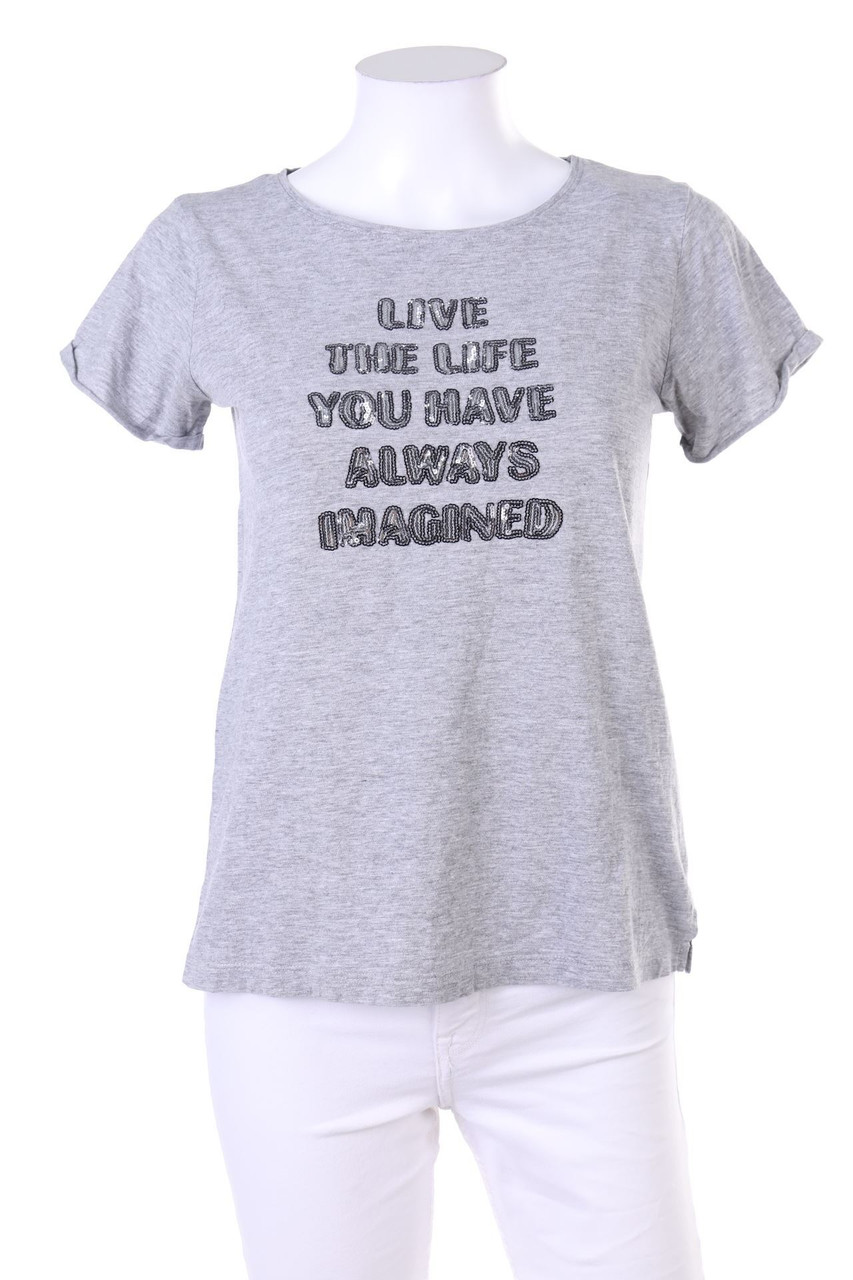 TEX - Kurzarm-Shirt mit Pailletten - S