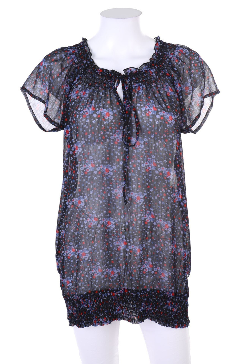 SURE - Kurzarm-Bluse mit Smok-Details - D 38