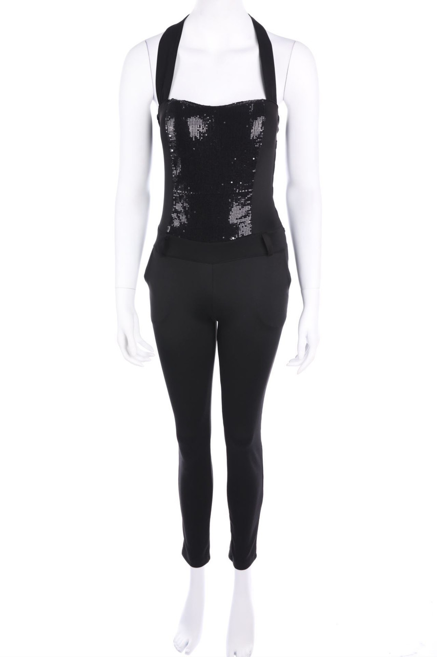 Ohne Label - Jumpsuit mit Pailletten - M