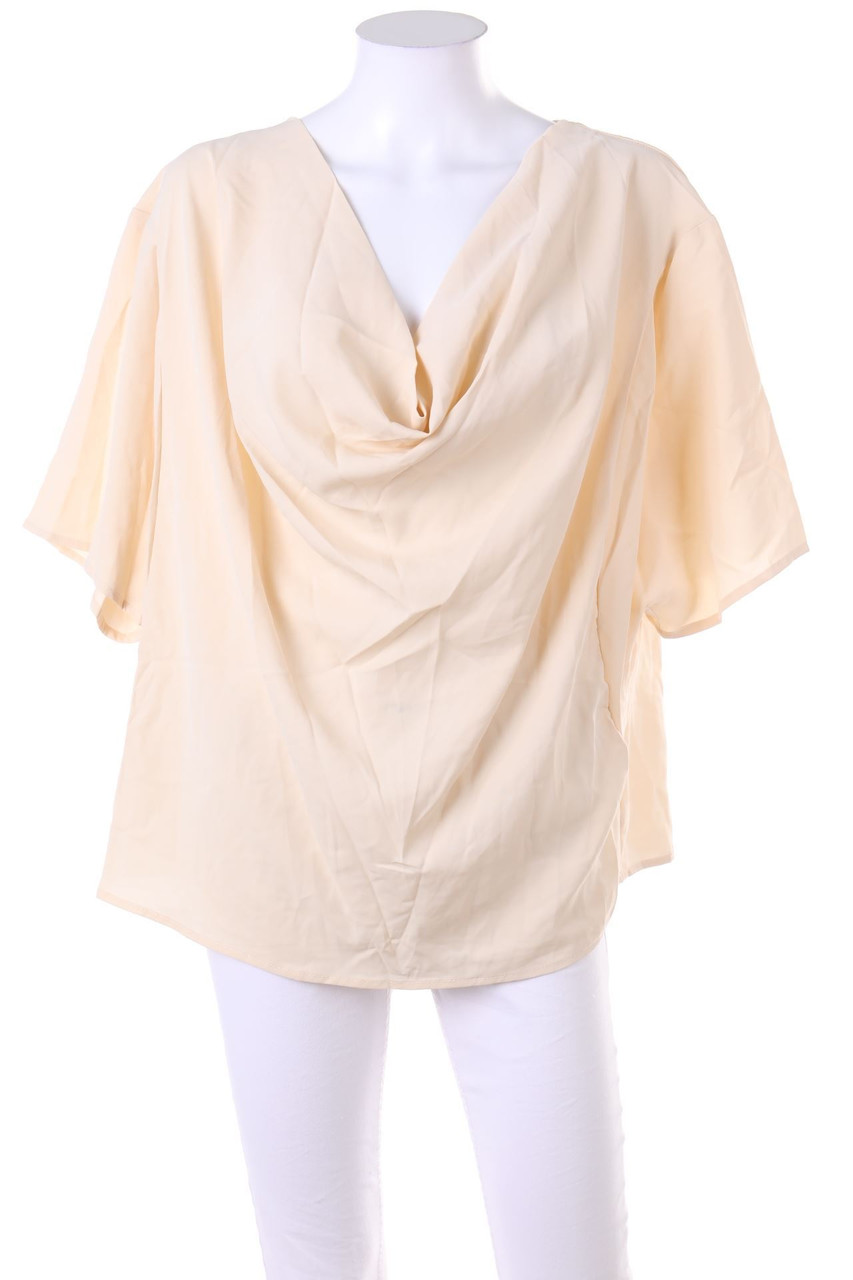 SHEIN - Kurzarm-Bluse mit Wasserfall-Ausschnitt - D 38