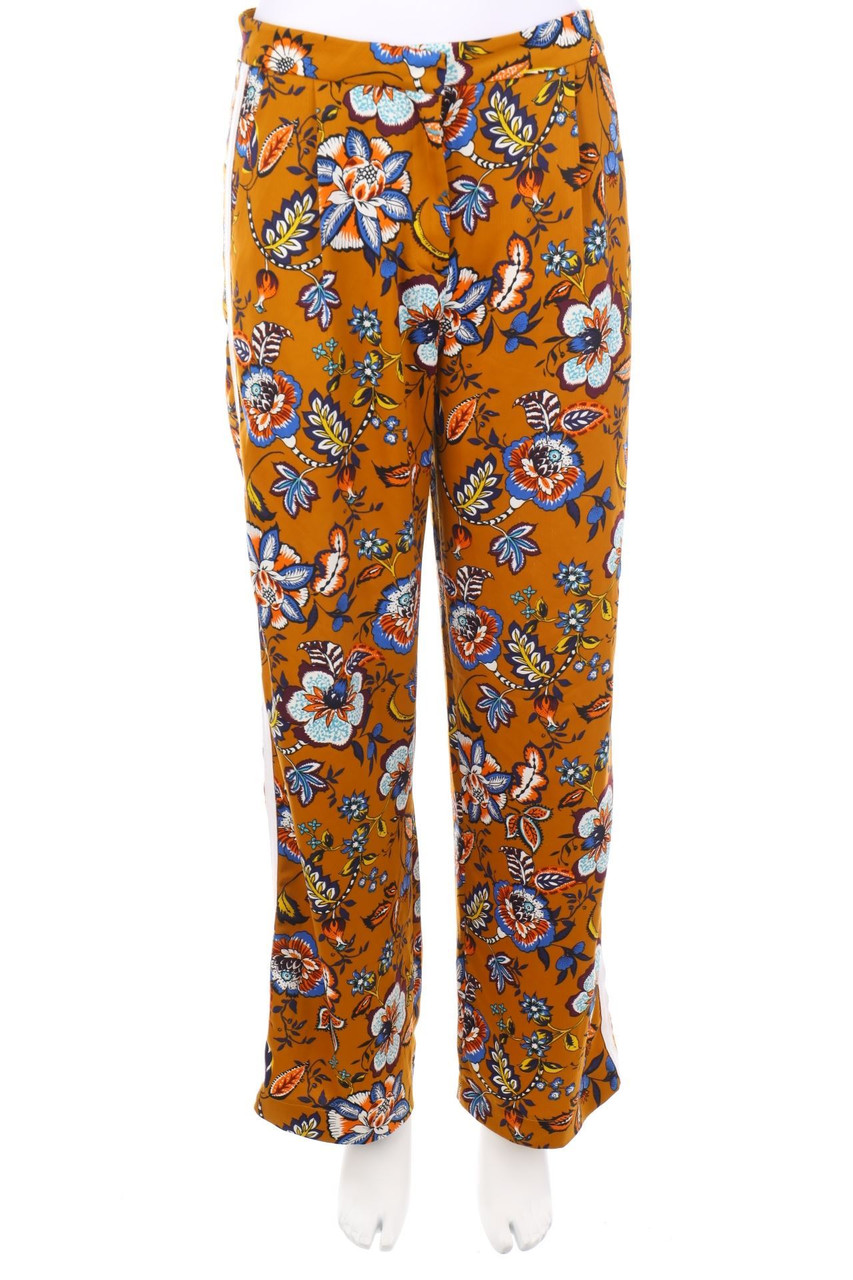 ESPRIT - Hose mit Blumen-Print mit Galonstreifen - W36