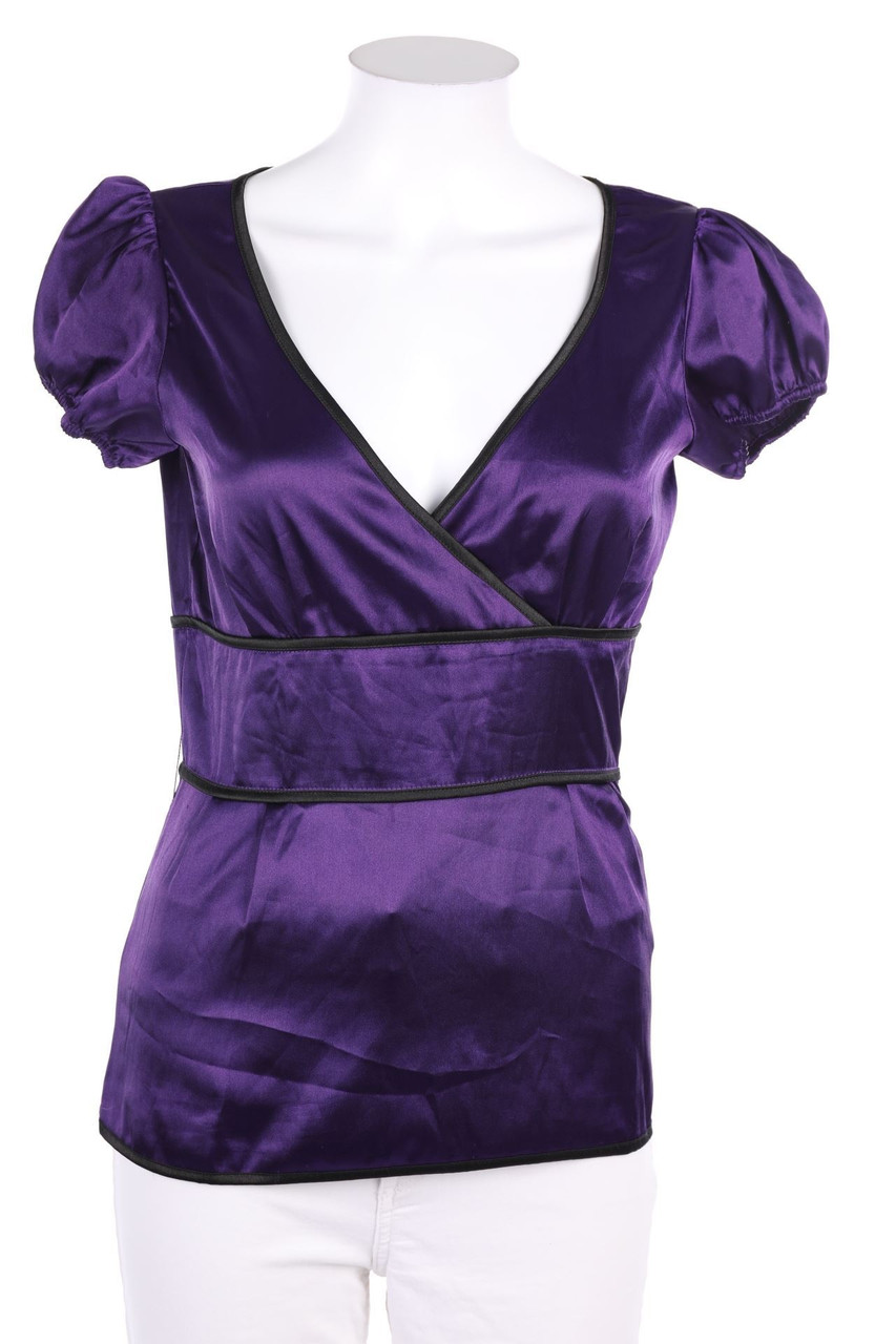 ONLY - Kurzarm-Bluse mit Paspelierung - XS