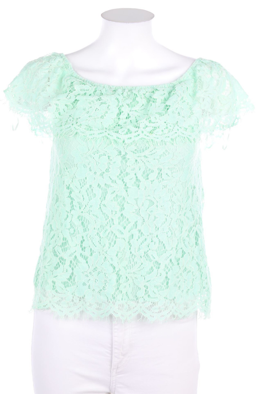 AMISU - Carmen-Bluse aus Spitze - XS