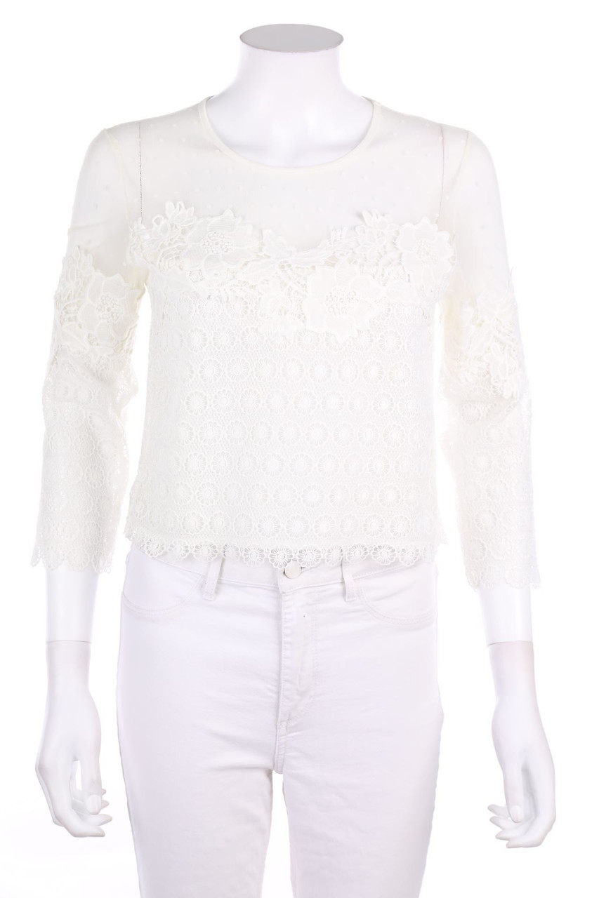 NEW LOOK - Cropped-Bluse aus Spitze - M