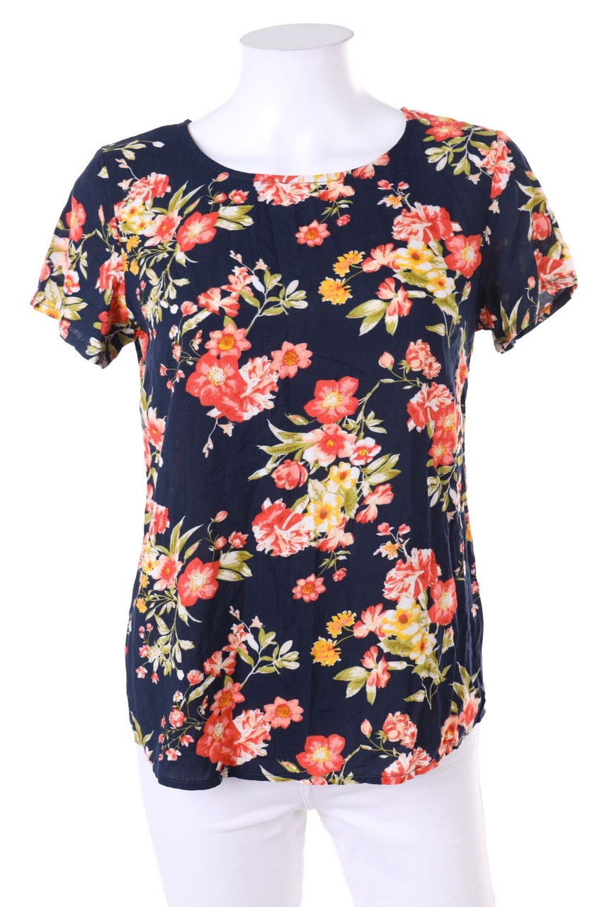 zebra - Kurzarm-Bluse mit Blumen-Print - XS