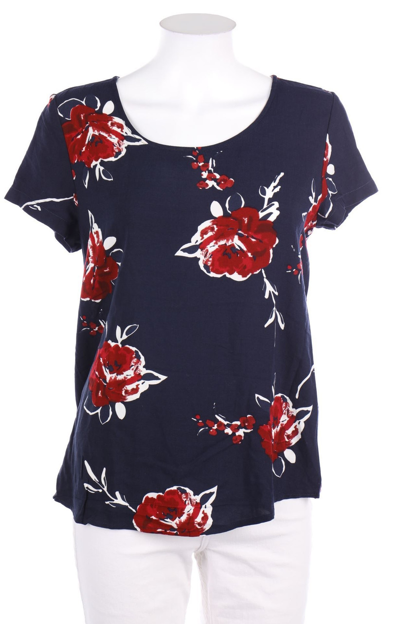 ONLY - Kurzarm-Bluse mit Blumen-Print - D 36