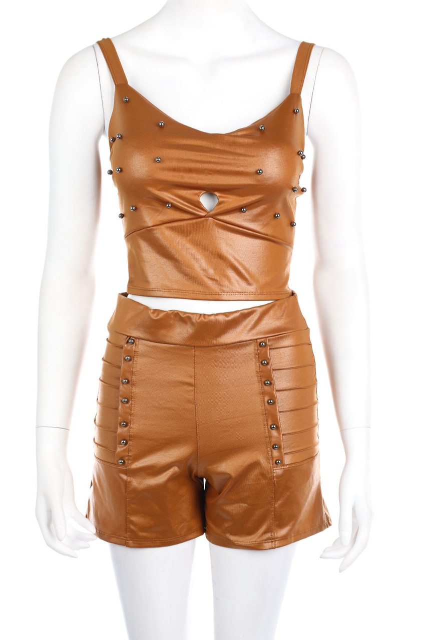 SECONDHAND - Cropped-Twinset mit Perlen - D 32