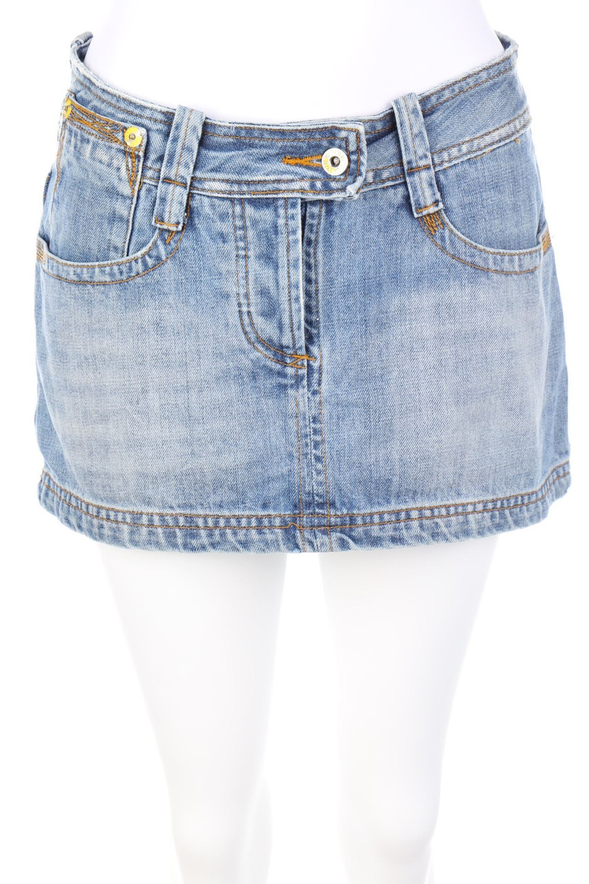 PURE OXYGEN - Mini-Jeansrock mit Logo-Knöpfen - S