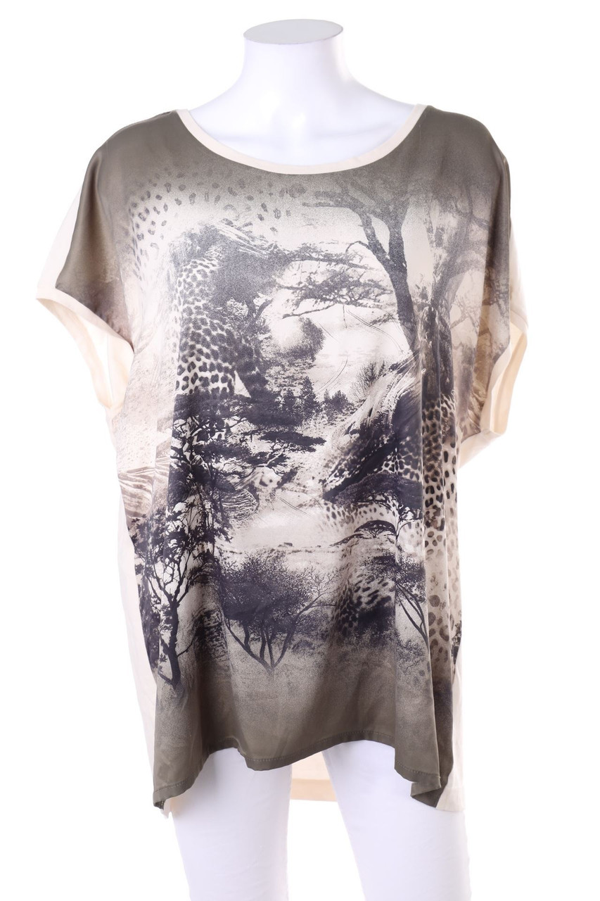 GERRY WEBER - Kurzarm-Bluse mit Print - D 44