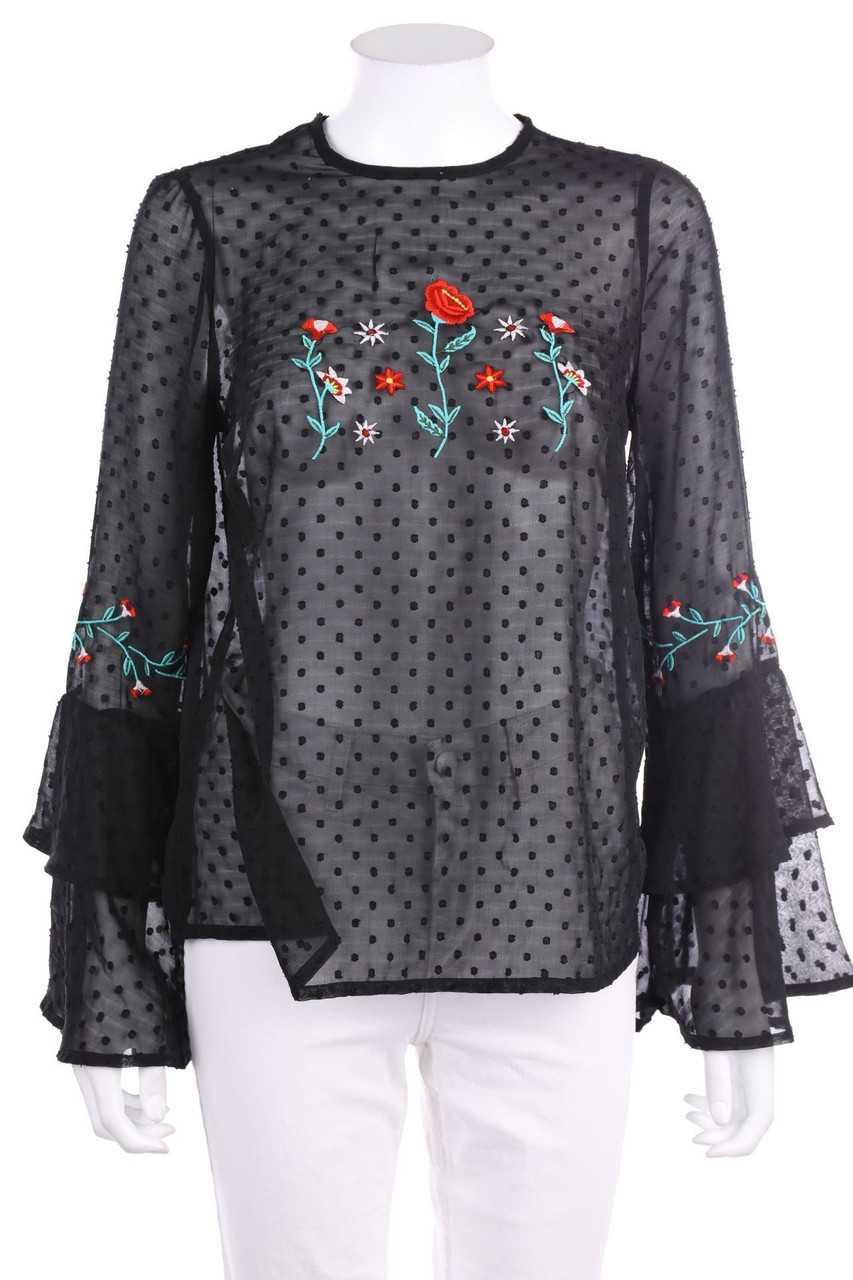 PRIMARK - Volant-Bluse mit Stickereien - D 34