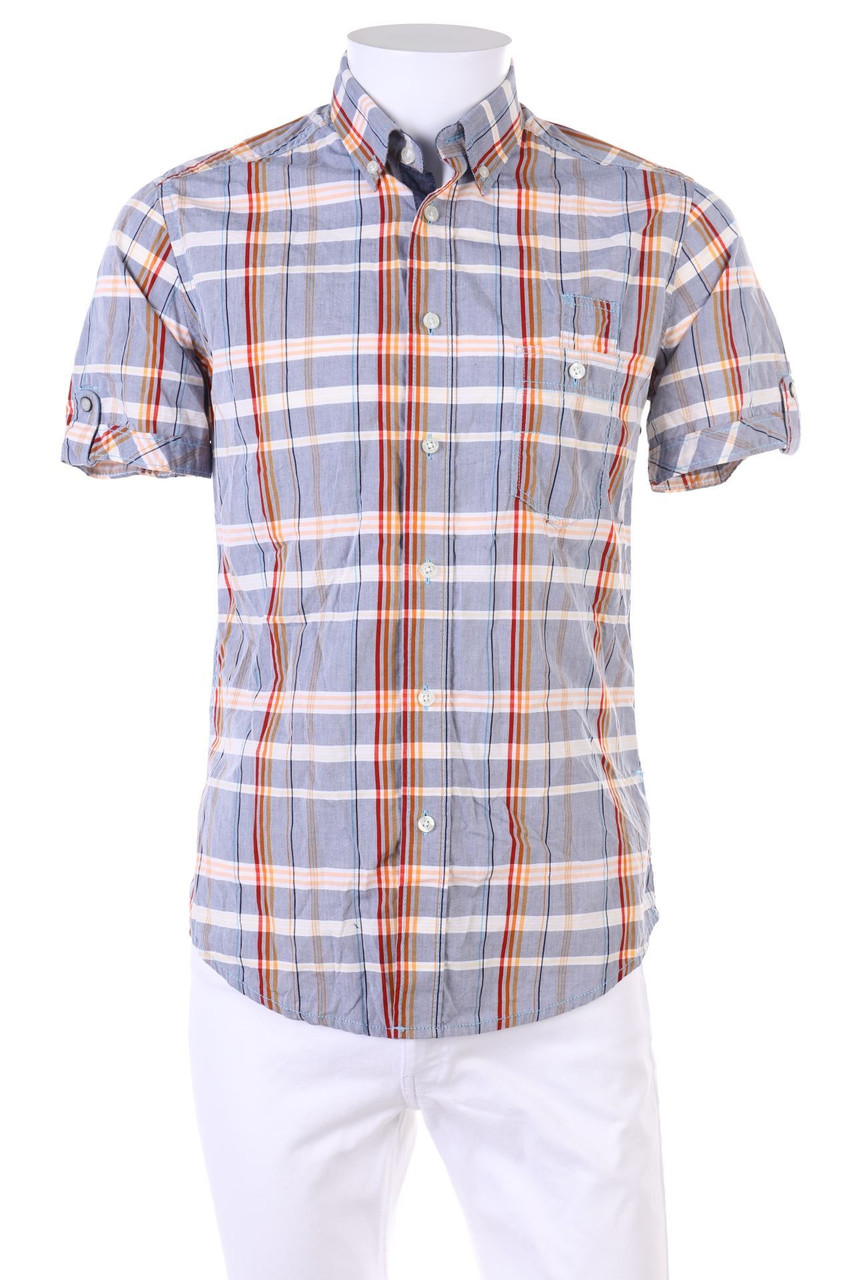 SECONDHAND - Karo-Kurzarm-Hemd mit Button-down-Kragen - S