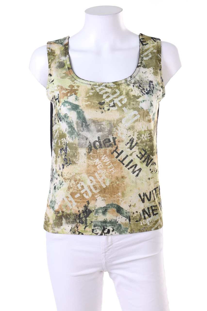 SECONDHAND - Mesh-Top mit Print - D 38