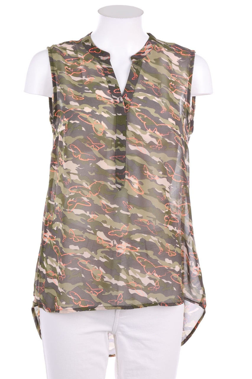 Ohne Label - Blusentop mit Camouflage-Print - M