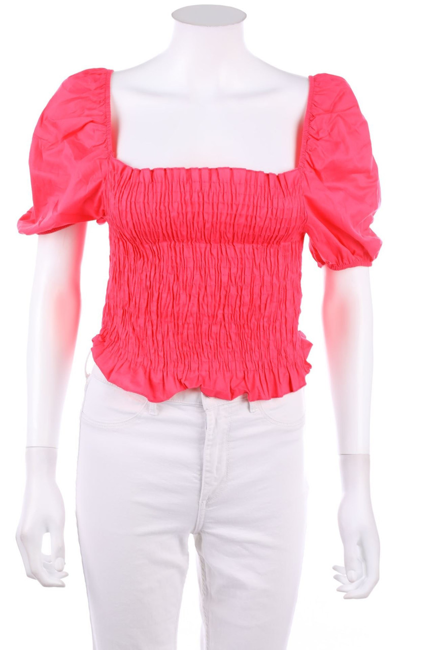 zebra - Kurzarm-Bluse mit Puffärmeln - S