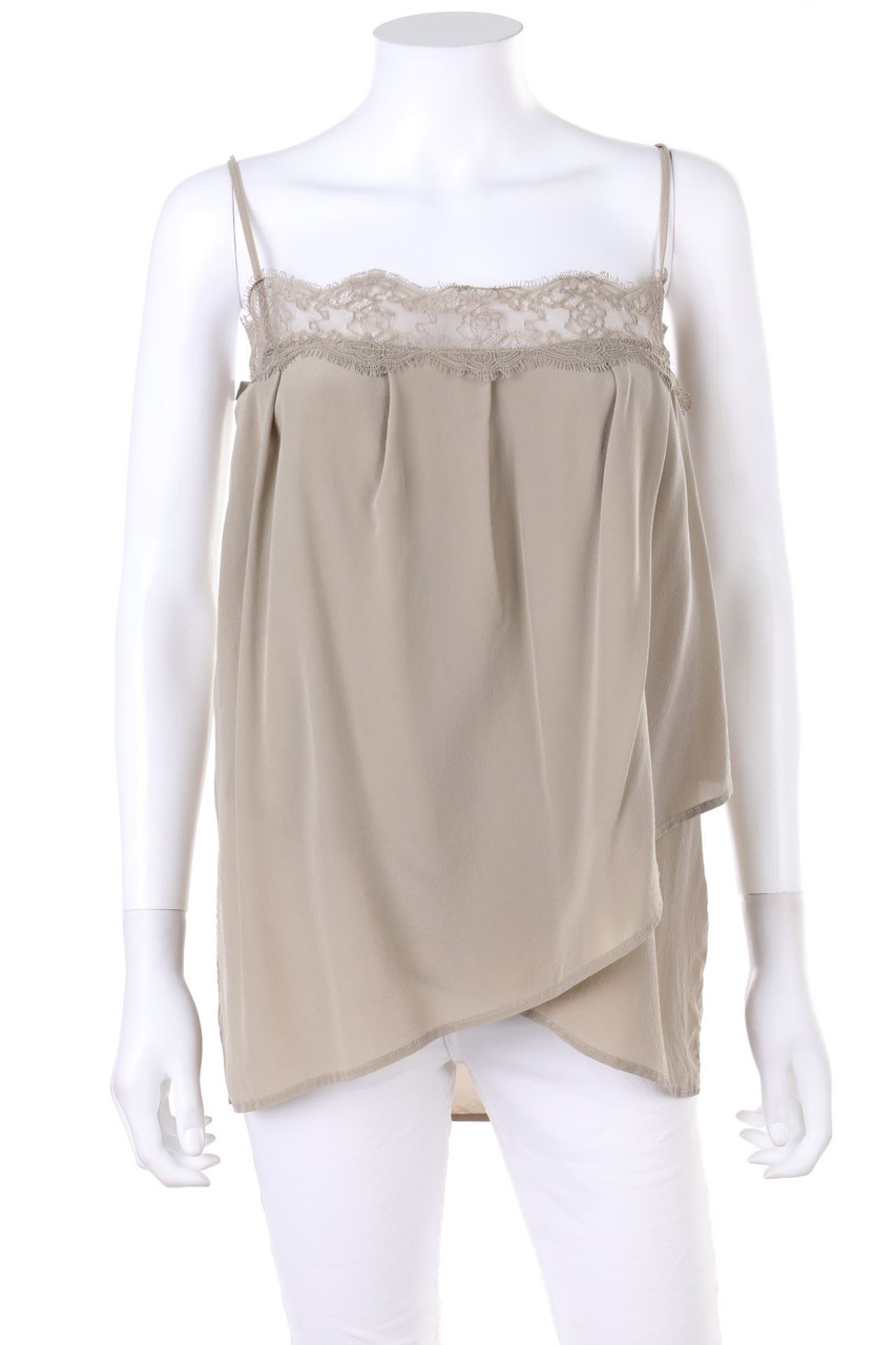 TWINSET SIMONA BARBIERI - Blusentop aus Seide mit Spitze - XS