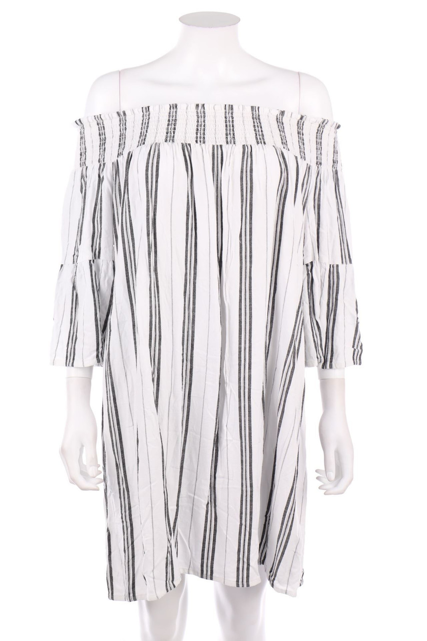 UNITED COLORS OF BENETTON - Carmen-Kleid mit Streifen - M