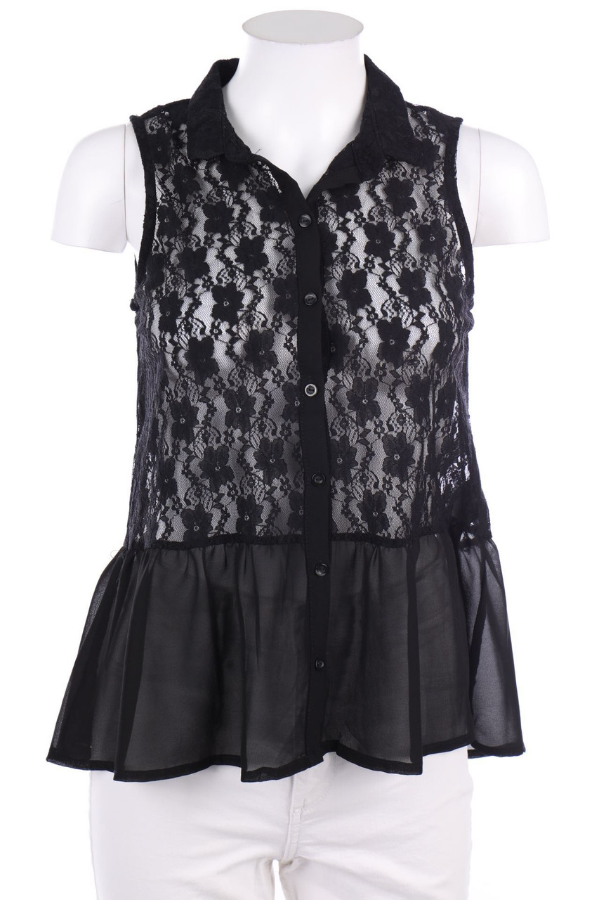 H&M DIVIDED - Spitzen-Blusentop mit Schößchen - D 36