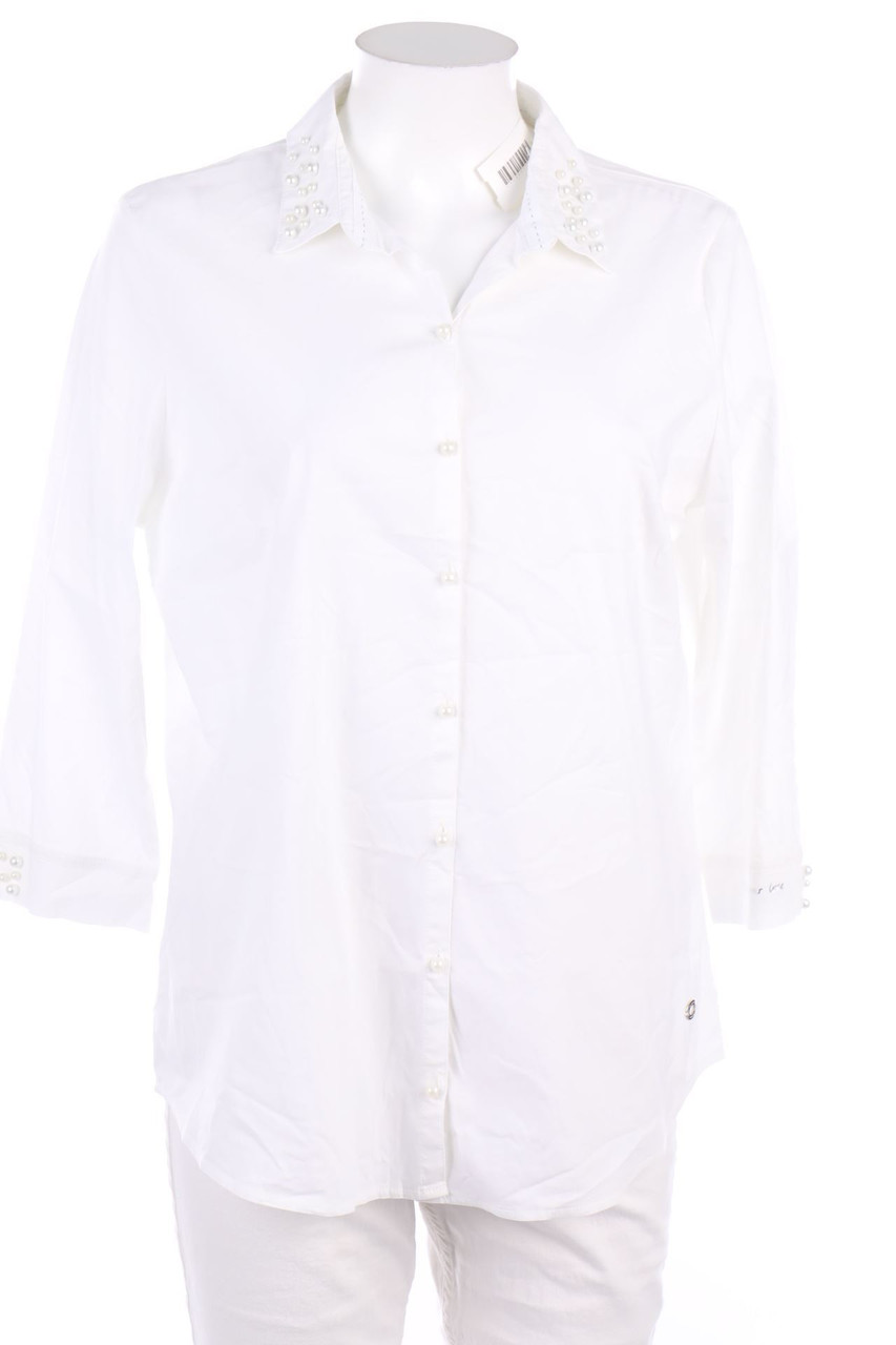 Lisa Tossa - Bluse mit 3/4-Ärmel aus Baumwoll-Mix mit Perlen - D 42