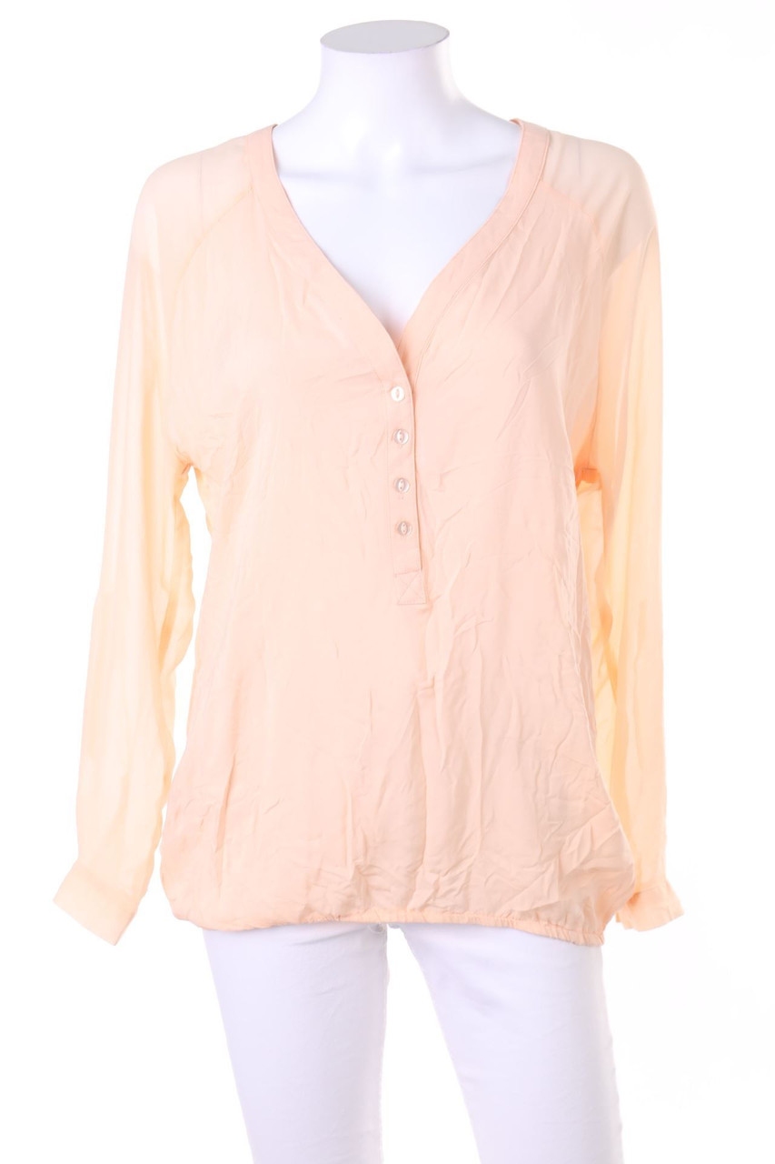 Ohne Label - Bluse mit Krempel-Ärmeln - L