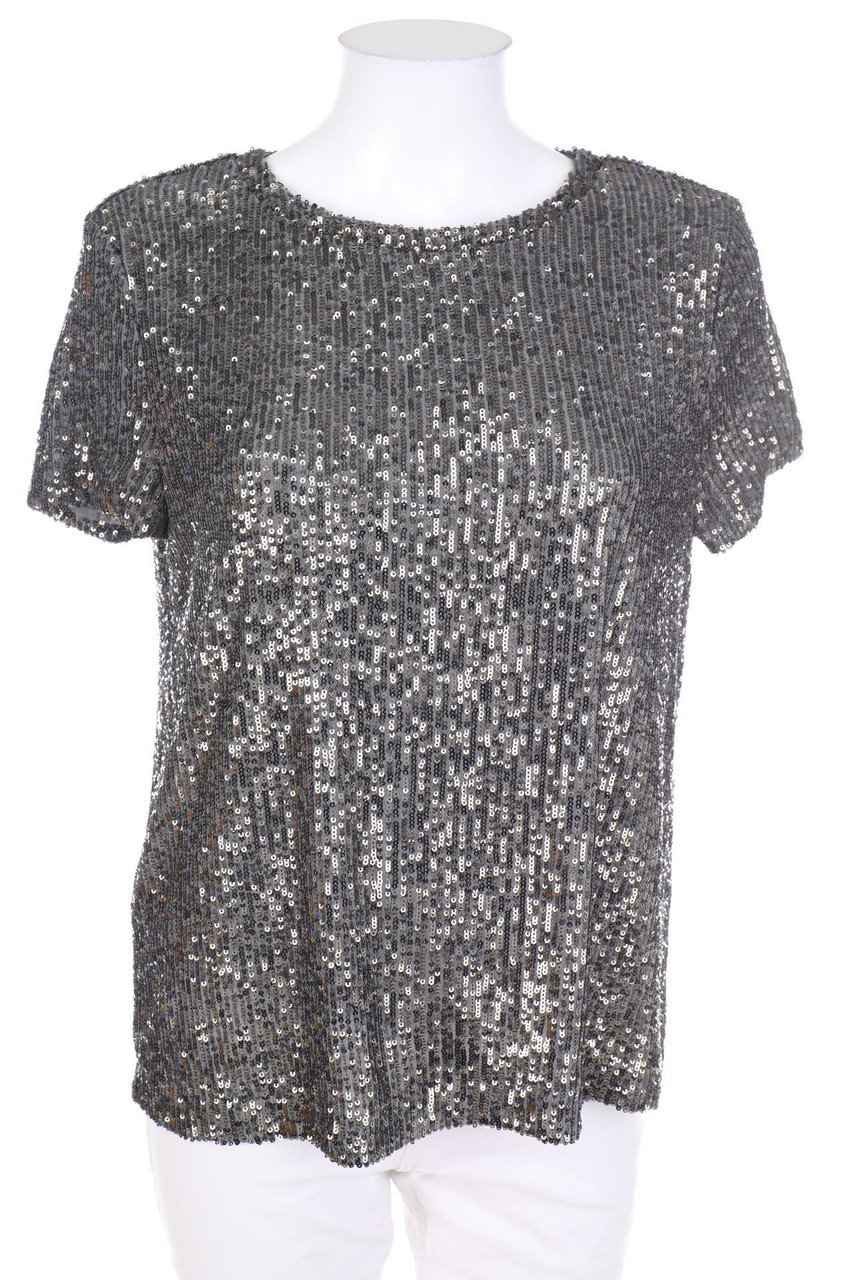 ESPRIT - Kurzarm-Shirt mit Pailletten - M