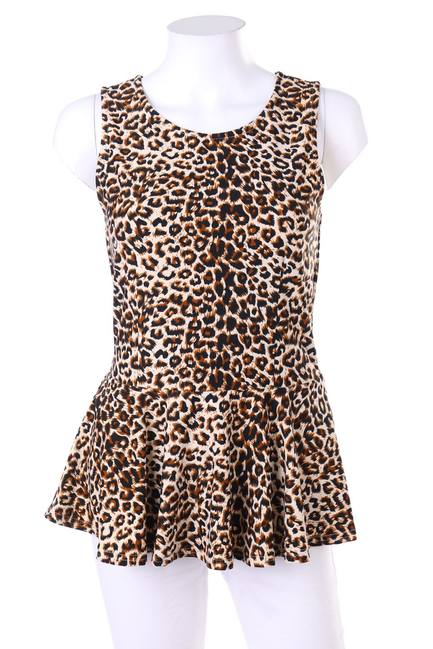 Ohne Label - Top mit Leo-Print - S