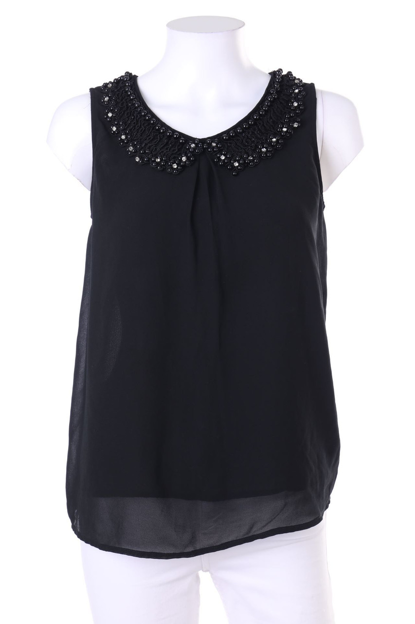 Y.Yendi - Blusentop mit Schmuckstein-Applikation - S