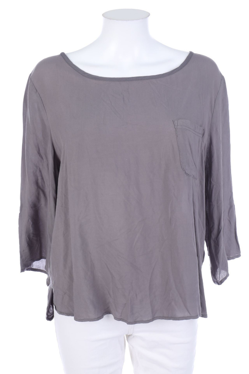 Ohne Label - Bluse mit Krempel-Ärmeln - D 44