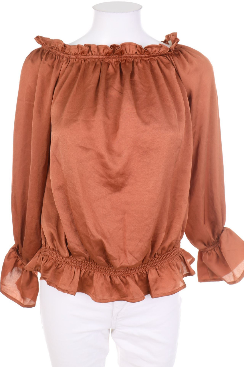 AMISU - Volant-Bluse mit Rüschen - S